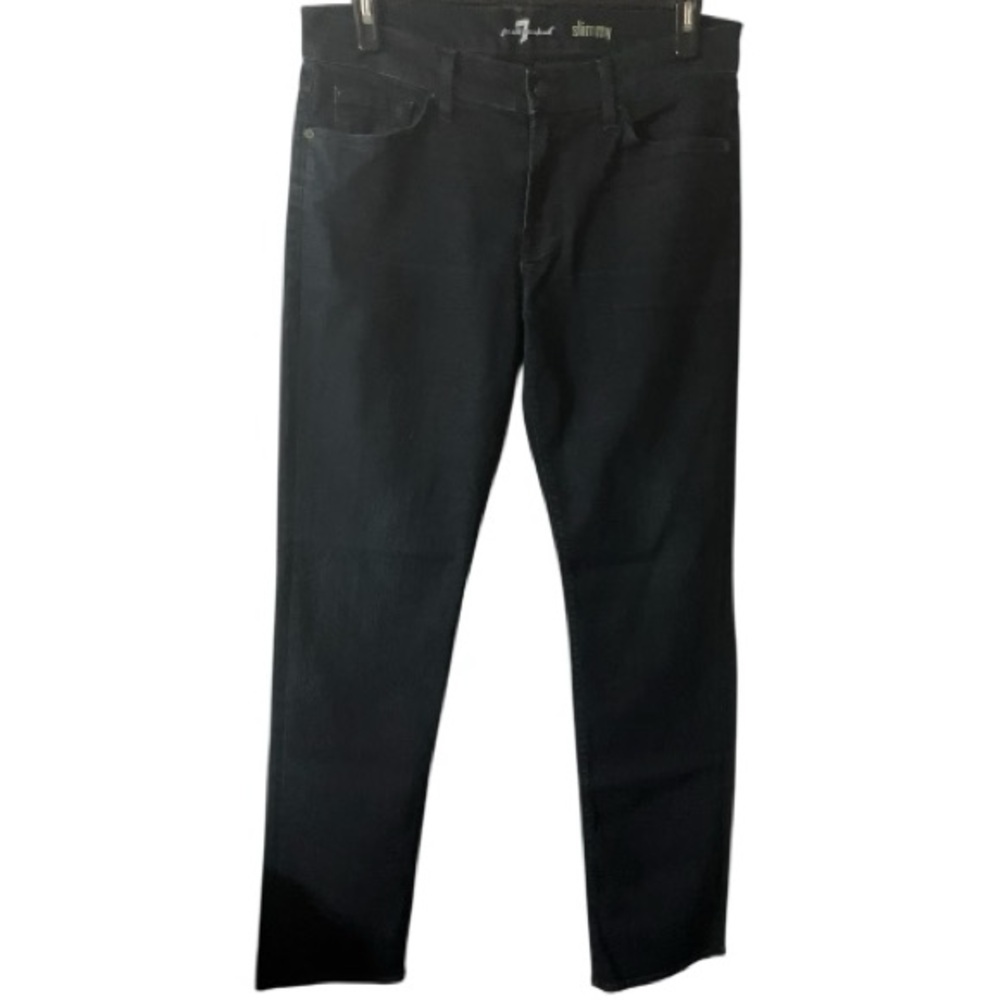 7 For All Mankind Black Straight Leg Jeans